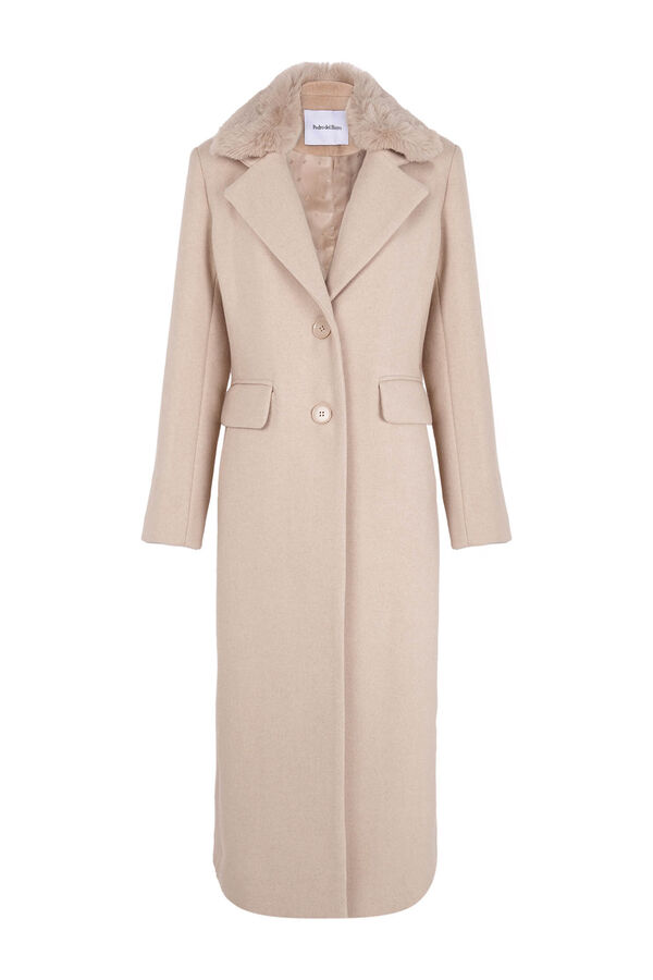 Pedro del Hierro Abrigo de pa&ntilde;o Beige