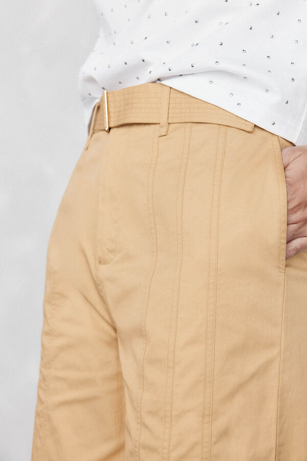 Pedro del Hierro Pantal&oacute;n recto con detalle de costuras Amarillo