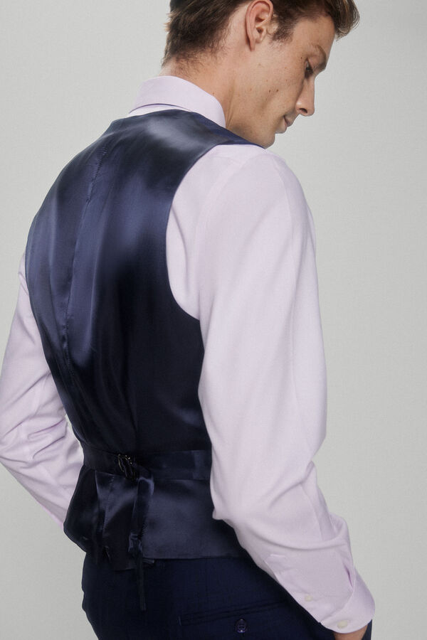 Pedro del Hierro Chaleco cuadros marino slim Azul