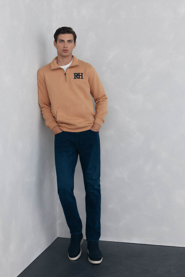 Pedro del Hierro Sudadera cuello vespa Marr&oacute;n