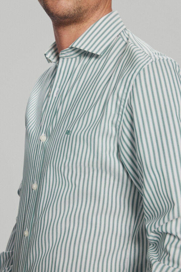 Pedro del Hierro Camisa 24h rayas easy iron + anti olor slim fit Verde
