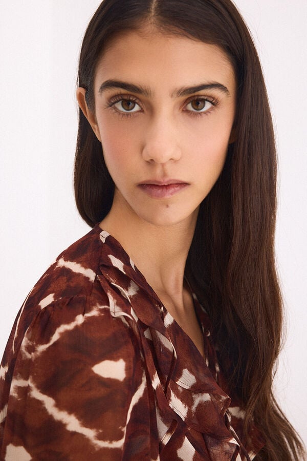 Pedro del Hierro Blusa estampada Marrom
