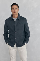 Pedro del Hierro Sobrecamisa de l&atilde; cinza Cizento