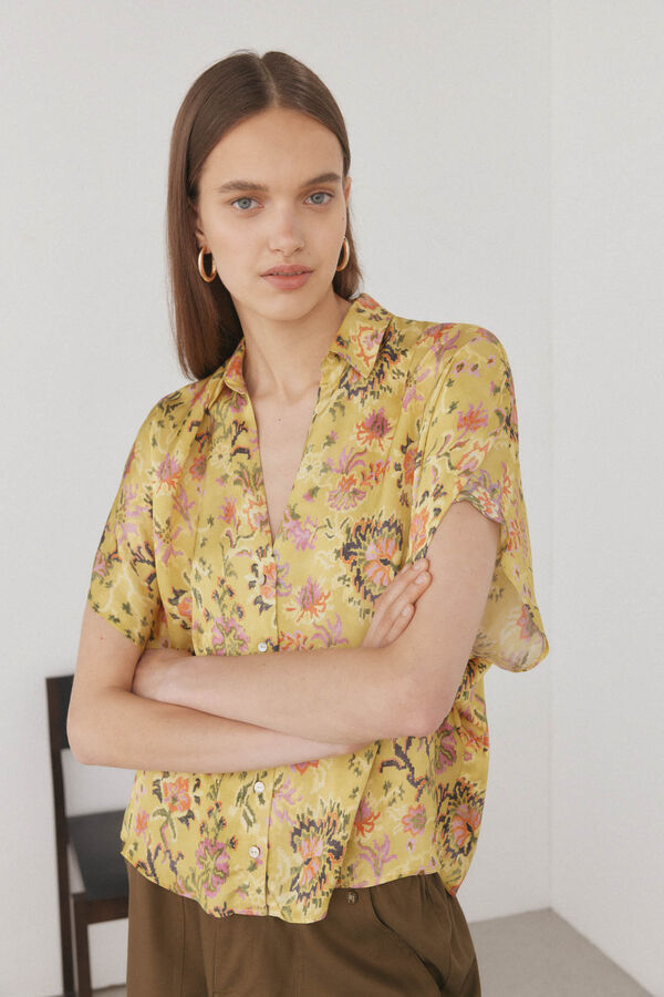 Pedro del Hierro Camisa fluida estampada Verde