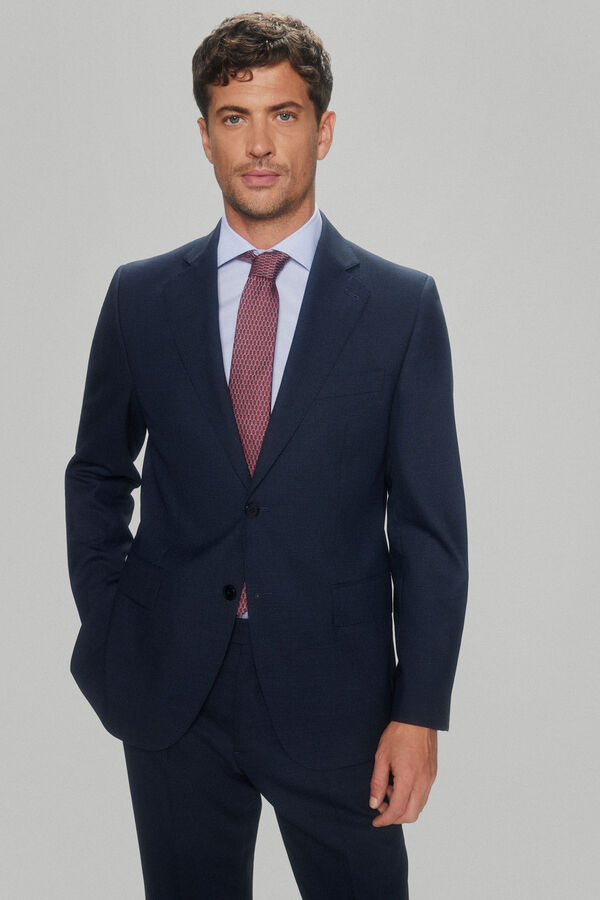 Pedro del Hierro Blazer em micro xadrez tailored Azul