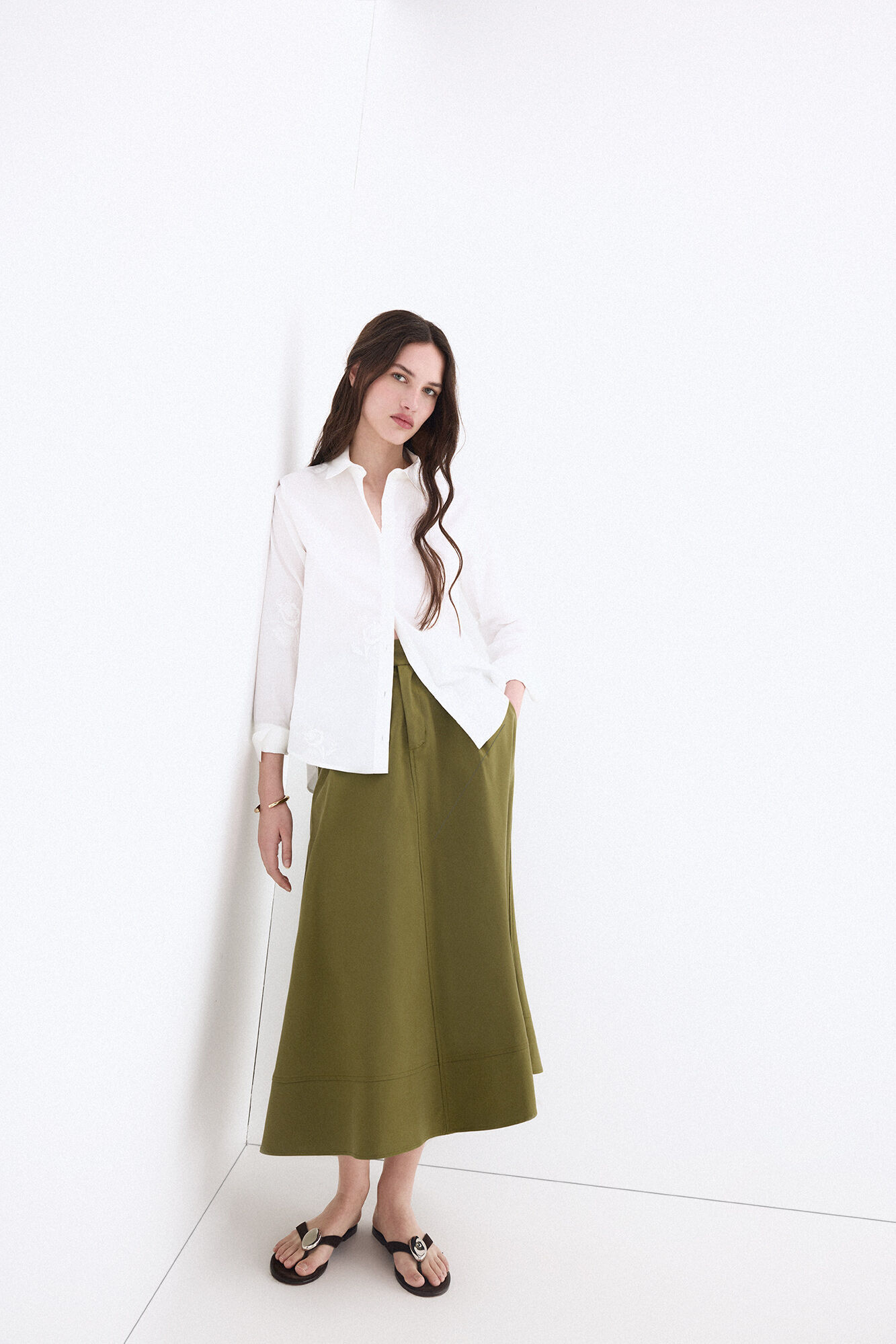 Pedro del Hierro Camisa ampla bordada