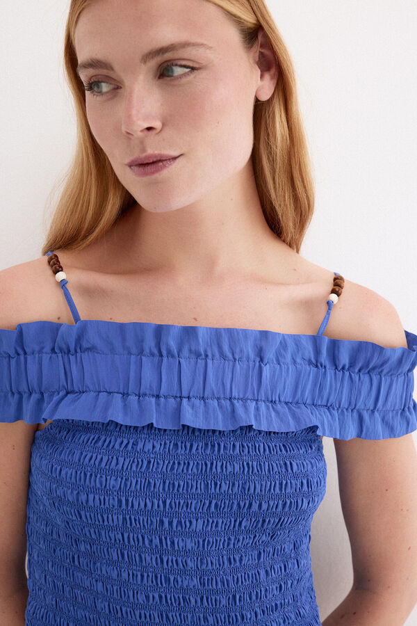 Pedro del Hierro Top engomado tirantes Azul