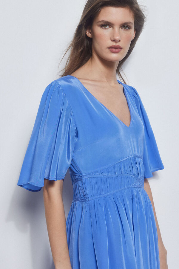 Pedro del Hierro Vestido frunces cinturilla Azul
