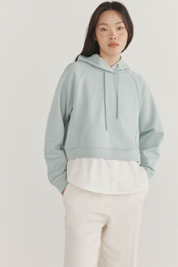 Pedro del Hierro Sudadera capucha combinada Azul