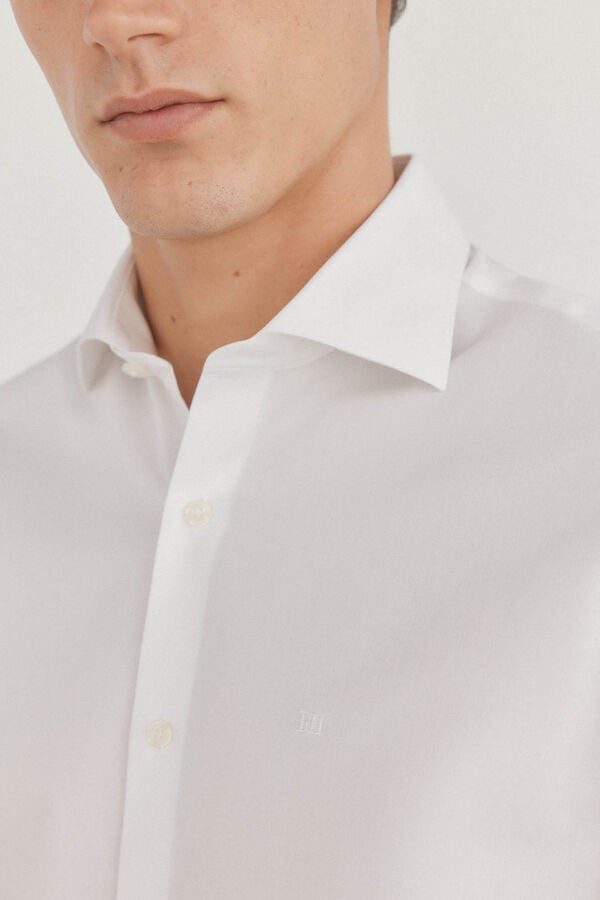 Pedro del Hierro Camisa social lisa que n&atilde;o pode ser passada a ferro + resistente a manchas Branco