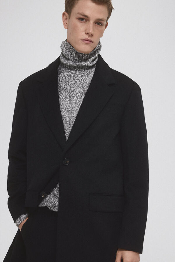 Pedro del Hierro Abrigo negro Negro