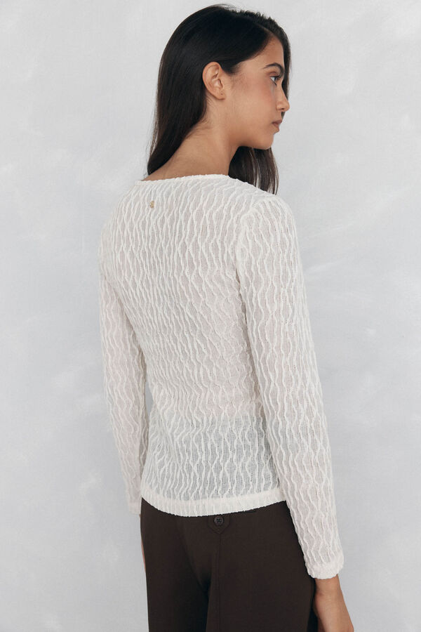 Pedro del Hierro Camiseta estructura manga larga Crudo