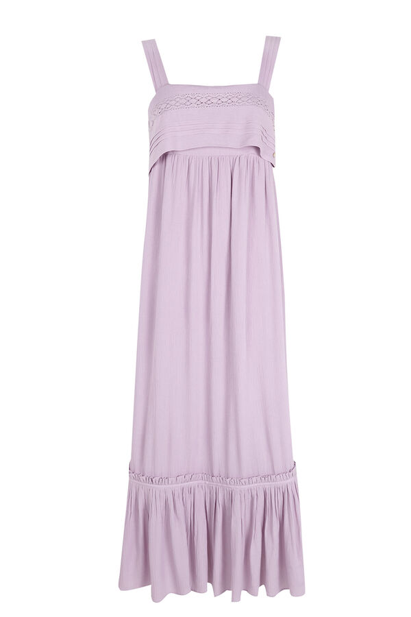 Pedro del Hierro Vestido de tirantes con volante Morado