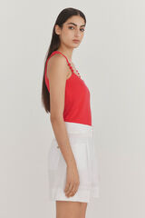Pedro del Hierro Camiseta tirantes lisa Rojo