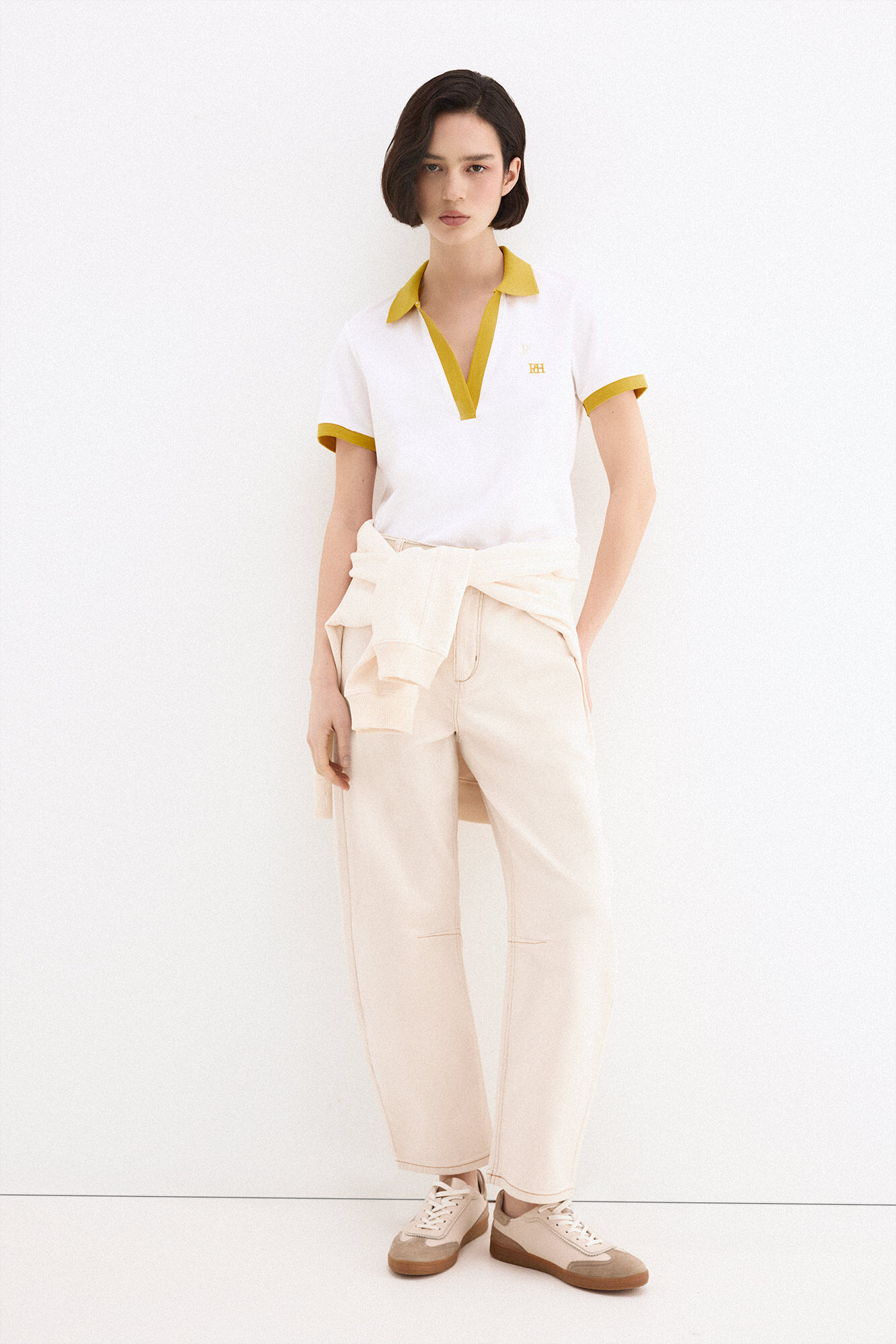 Pedro del Hierro Polo de manga curta com contrastes