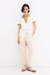 Pedro del Hierro Polo de manga curta com contrastes Branco