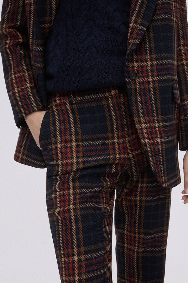 Pedro del Hierro Pantal&oacute;n de cuadros Azul