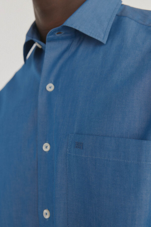 Pedro del Hierro Camisa lisa popel&iacute;n Azul