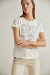 Pedro del Hierro Camiseta gráfico muñeca sostenible Beige