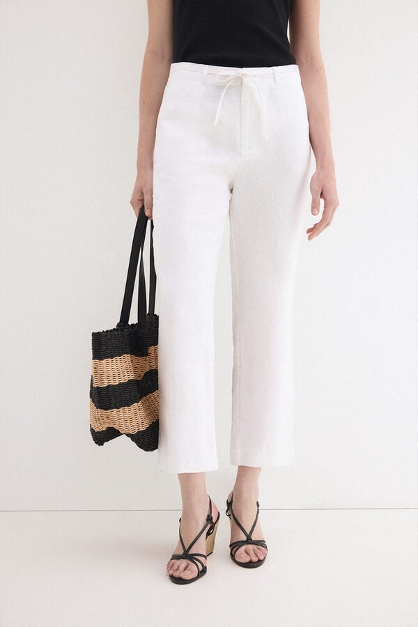 Pedro del Hierro Pantalones straight classic Blanco