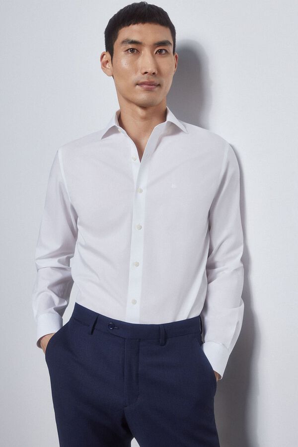 Pedro del Hierro Camisa vestir lisa non iron + antimanchas Blanco