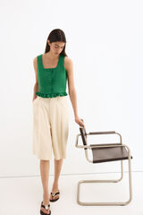 Pedro del Hierro Bermuda comprida de linho Beige