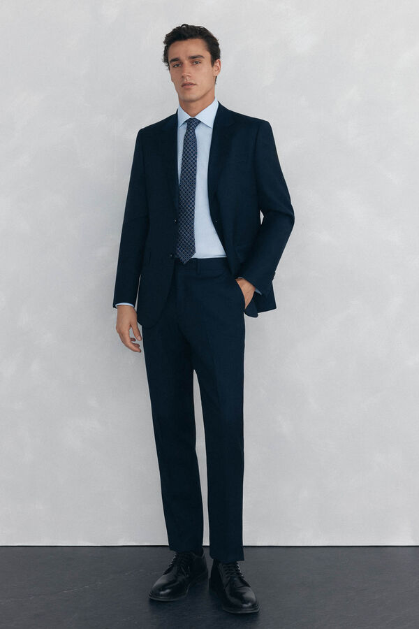 Pedro del Hierro Camisa com abotoaduras, n&atilde;o passa a ferro e &eacute; resistente a manchas Azul