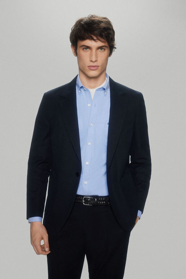 Pedro del Hierro Americana algod&oacute;n y lana Azul