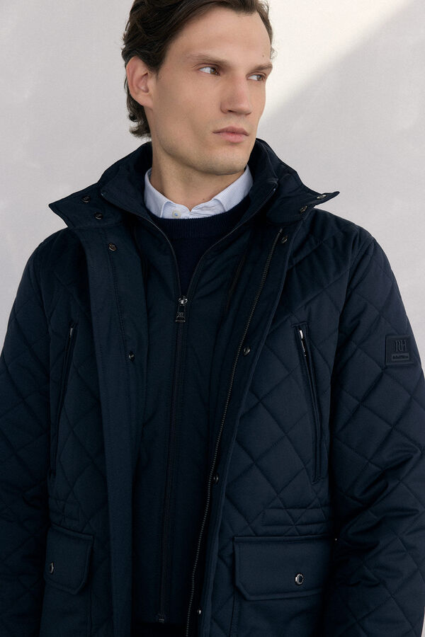 Pedro del Hierro Chaqueta acolchada rombos Azul