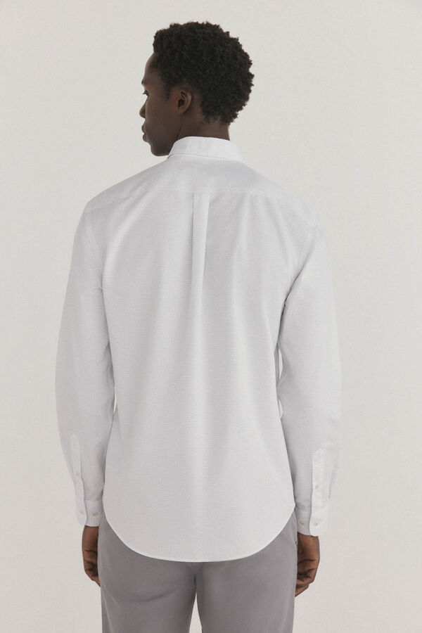 Pedro del Hierro Camisa non iron + antimanchas cuadros Blanco