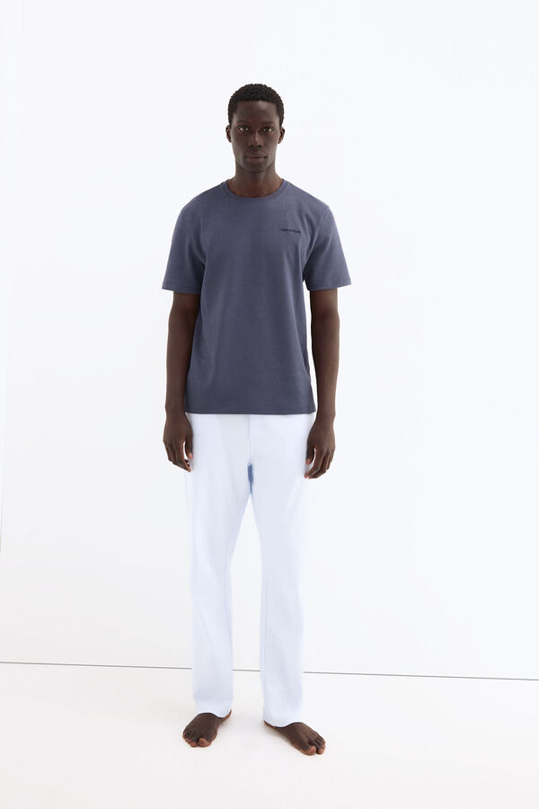 Pedro del Hierro T-shirt de manga curta em algod&atilde;o espanhol Azul