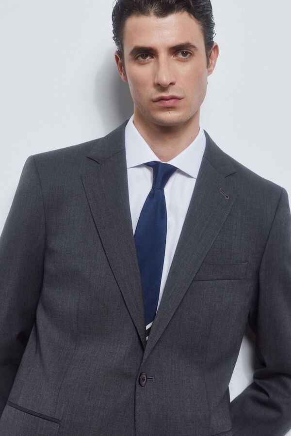 Pedro del Hierro Blazer liso bi-el&aacute;stico sob medida Cizento