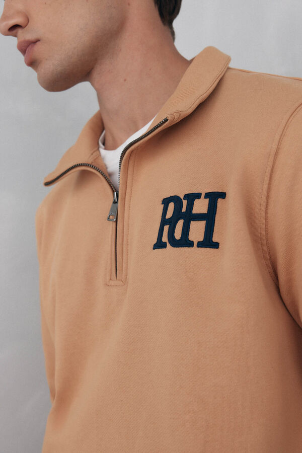 Pedro del Hierro Sudadera cuello vespa Marr&oacute;n