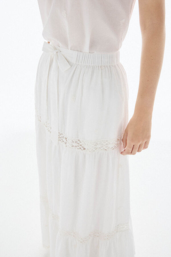 TFP by Tamara Falcó Falda bordada Blanco