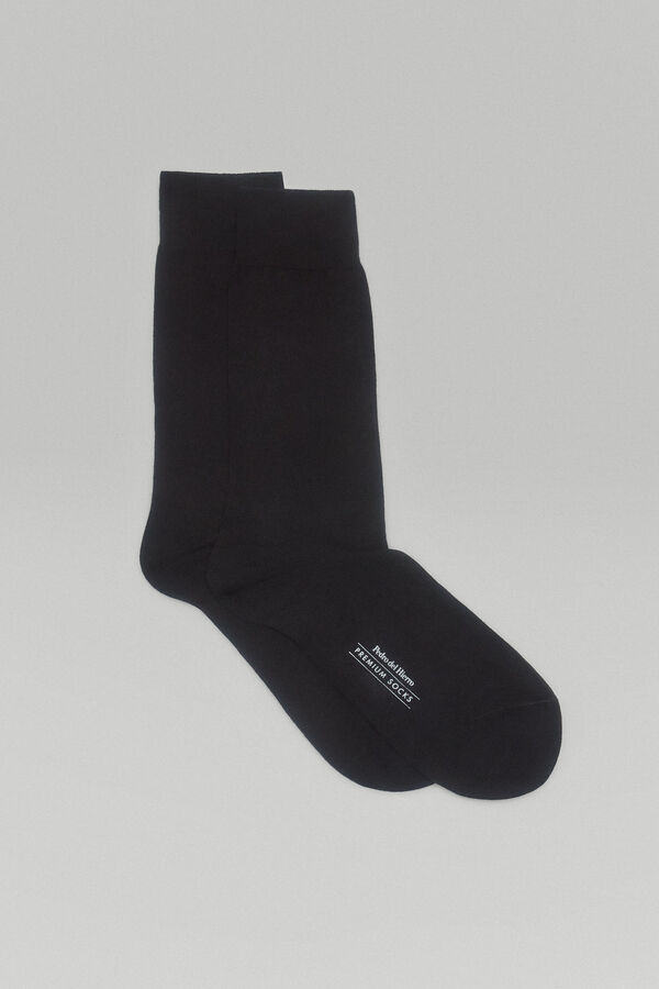 Pedro del Hierro Calcetin liso elastico Negro