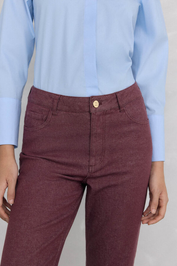 Pedro del Hierro Cal&ccedil;a jeans b&aacute;sica estilo tubo de fog&atilde;o Bordeaux