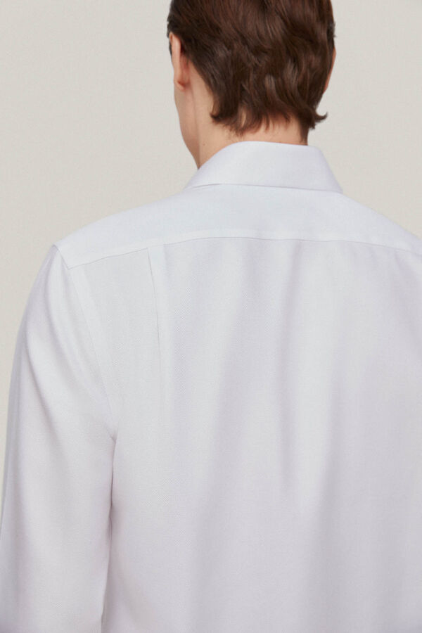 Pedro del Hierro Camisa vestir estructura lisa non iron + antimanchas Branco