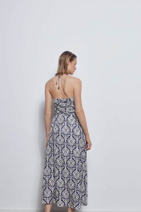 Pedro del Hierro Vestido halter estampado Gris