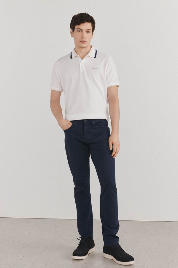 Pedro del Hierro Polo gola fantasia Branco