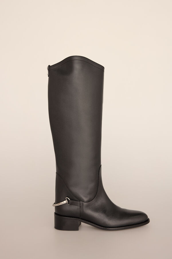 Pedro del Hierro Bota equestre com detalhe met&aacute;lico Preto