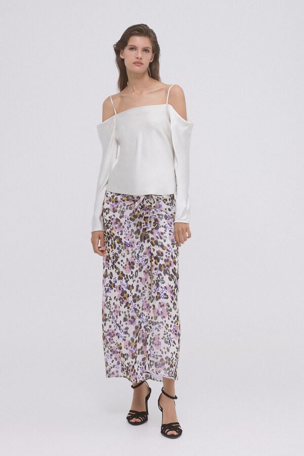 Pedro del Hierro Top de cetim ombro a ombro Amarelo