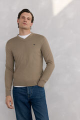 Pedro del Hierro Camisola gola em bico Beige