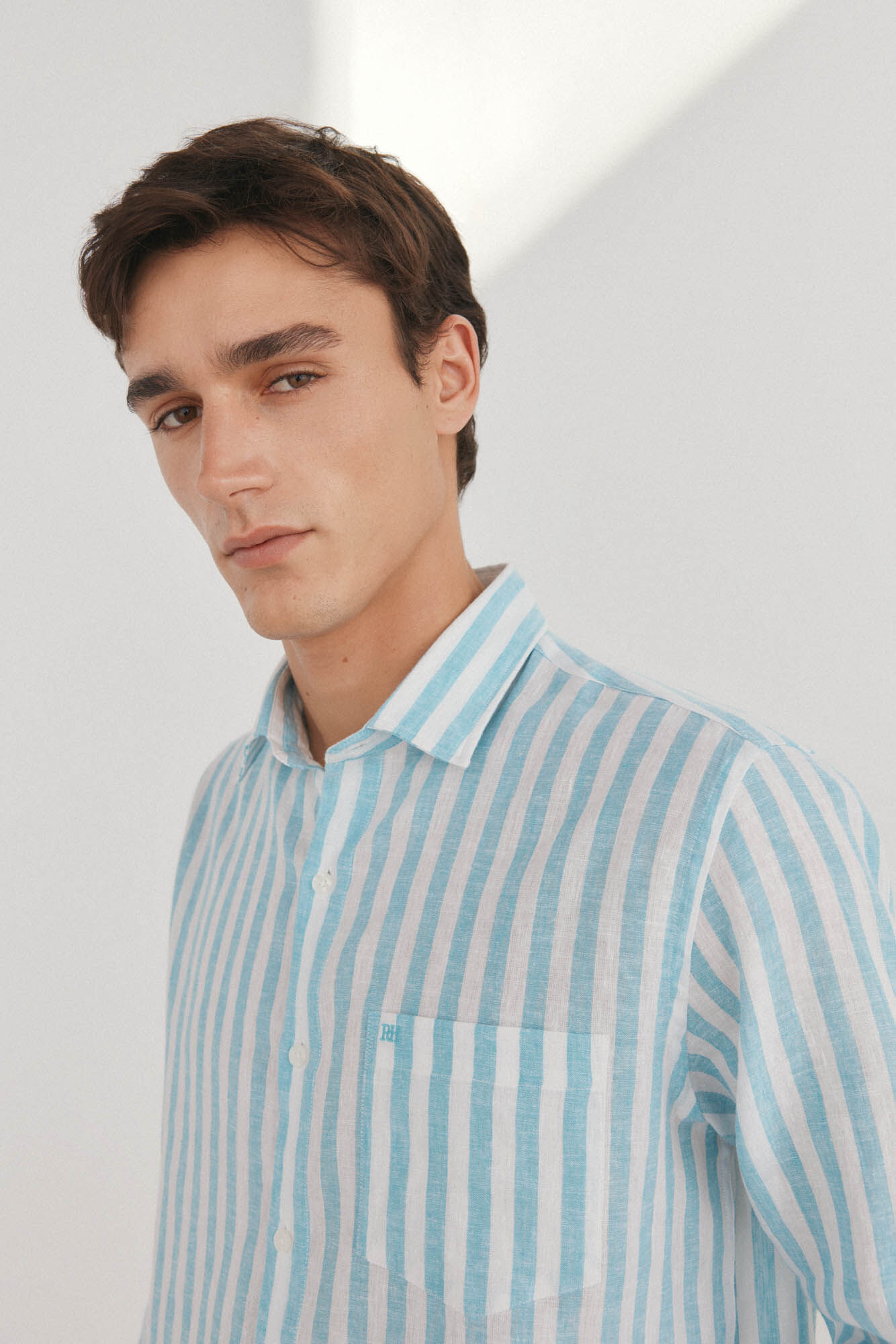 Pedro del Hierro Camisa rayas lino