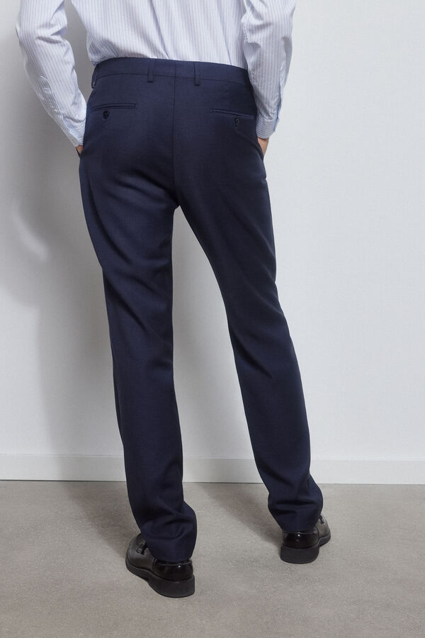 Pedro del Hierro Pantal&oacute;n cuadrill&eacute; tailored fit Azul