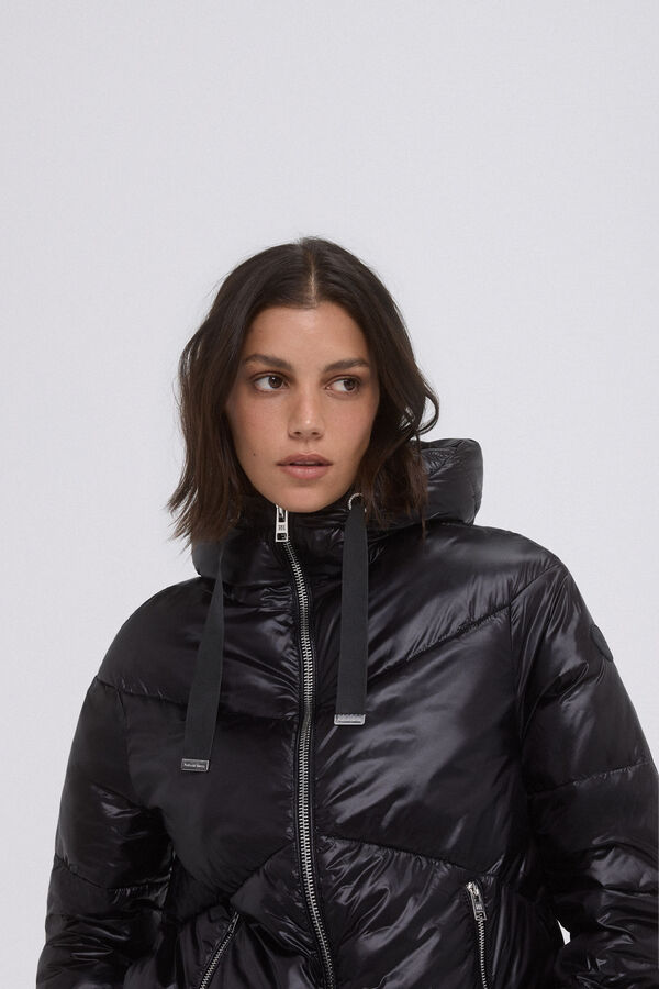 Pedro del Hierro Parka corta capucha Negro