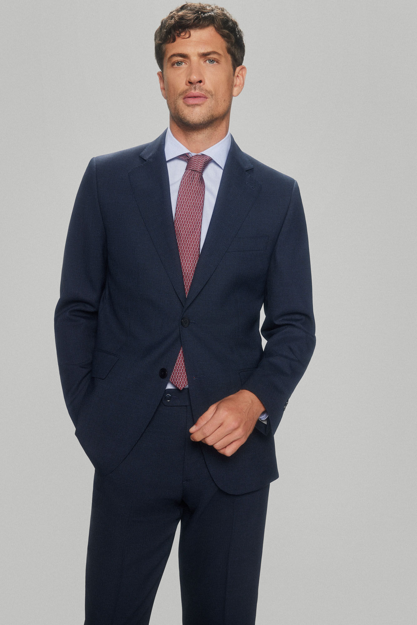 Pedro del Hierro Blazer em micro xadrez tailored