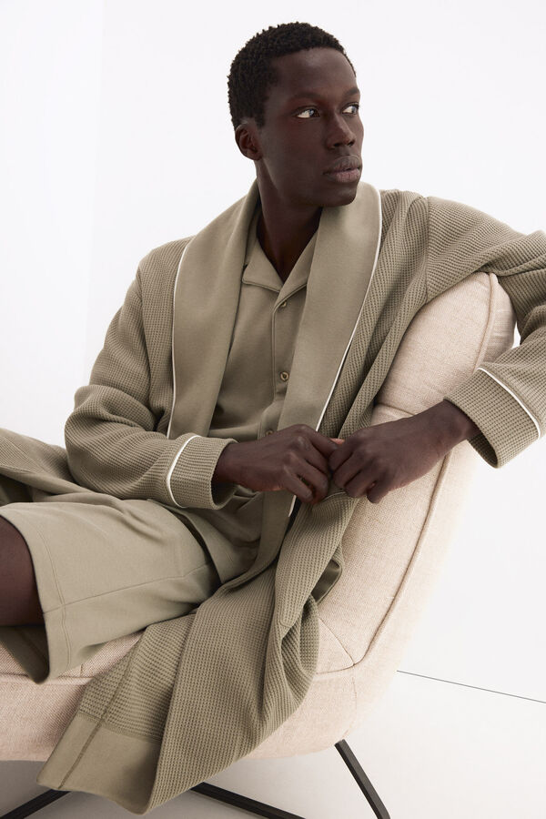 Pedro del Hierro Camisa de pijama de manga curta em algod&atilde;o espanhol Verde