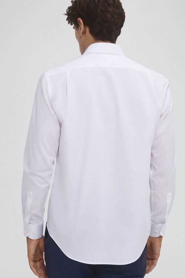 Pedro del Hierro Camisa social lisa que n&atilde;o pode ser passada a ferro + resistente a manchas Branco