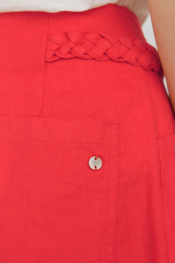 Pedro del Hierro Bermudas linho Vermelho