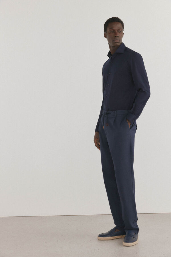 Pedro del Hierro Camisa punto slim fit Azul